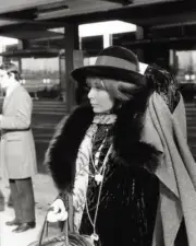 French singer and actress Juliette Greco wearing a hat Milan 1970s Old Photo 1