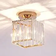 Mengjay Modern LED Pendant Lighting Decoration Creative Chandeliers Ceiling Lights Living Room Bedroom Bedside Lamp Glass Lampshade Socket Hanging Lights 1×E27 (B-Gold)