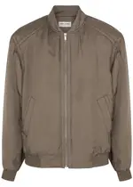 Saint Laurent Teddy Washed Satin Bomber Jacket - Khaki - 52 (IT52 / XL) 52 (IT52 / XL)