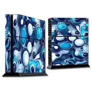 PS$ Playstation console skins decals wrap - Mixed Blue Bubbles Glass