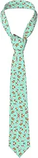 [YANYU] Corgi Cute Dog Print Men Necktie Classic And Stylish Ties For Business Weddings And Special Occasions, Black