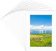 15Pcs 6x8 Picture Frame Matting Pre Cut Photo Mats White Rectangle Hollow Paper Display Show Core Bevel Album Backing Kit Pack Accessories for 6 x 4in Photos Pictures Wall Artwork Decoration