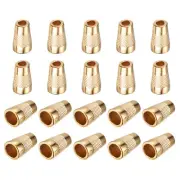 30Pcs 4mm Metal Bell Stopper Conical Cord Ends Lock Fastener Stopper, Gold