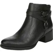 Naturalizer Womens Kallista Black Ankle Boots Heels 8 Medium (B,M) BHFO 8562
