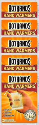 ✨ hothands Hand Warmers, 10 Count (5 Pack with 2 Warmers per Pack)