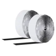 1 Set 2" x 30ft Hook and Loop Strips Roll Tape Double Sided Black