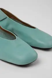 Casi Myra Green Leather Moccasin/Ballerina for Women.