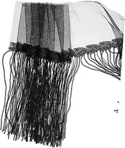 [STOBOK] Sequined Fringed Lace Money Belt for Women Waist Trimmer Belt for Women Silk Scarf for Women Neck Tassel Skirt Womens Belts Tassel Waist Scarf Waist Chain Leaves Women's Sequins Black