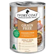 Ivory Coat Grain Free Adult Chicken & Coconut Oil Wet Dog Food 12x400g