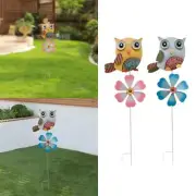Metal Owl Garden Stake Wind Catcher Rotator Yard Decor Stake Owl Decor Outdoor