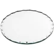 Plymor 4" Round, 3mm Thick Beveled Scalloped Glass Mirror Circle
