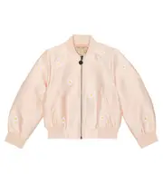 [Stella McCartney Kids] Stella McCartney Kids Embroidered satin bomber jacket Y 2 pink