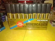 10 BLACK VHS tape storage cases clam shells vintage beta new sealed videocases