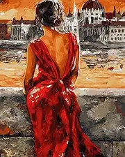 LukFun DIY Oil Painting Paint by Number Kit for Adults, Seaside Paint by Numbers 16x20inch (Romantic Journey, Without Frame)