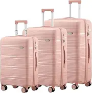 [MAZAM] Suitcase Luggage Set with Wheels, Hardshell Travel Suitcase 20/24/28 Inch, Carry on Trolley Hardshell Suitcase with t-sa Lock, Airline Approved, Pink