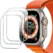 [3 Pack] Screen Protector for Apple Watch Ultra 49mm Tempered Glass,HD Clear Bubble Free Film,9H Hardness,Anti-Scratch