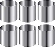 QWDLID 6 Pieces Round Biscuit Cutter 1.97 Inch Stainless Steel Mousse Ring Mini Circle Cookie Cutters Frying Egg Rings Seamless Mould Baking Tool for Fondant Donuts Cookies Pastry