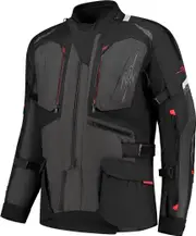 Rusty Stitches Cliff, textile jacket waterproof , color: Black/Dark Grey/Red , size: XL
