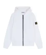 Stone Island Junior Compass Patch Zip-Up Hoodie 8Y,14Y,10Y white