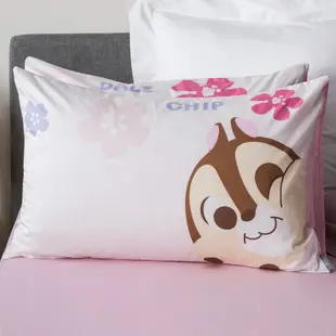 【HOLA】迪士尼系列粉萌季純棉床被四件組雙人-奇奇蒂蒂