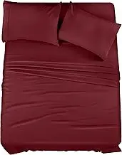 Utopia Bedding Queen Bed Sheets Set - 4 Piece Bedding - Brushed Microfiber - Shrinkage and Fade Resistant - Easy Care (Queen, Red Burgundy)