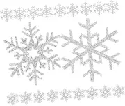 JEWEDECO 20pcs Snowflake Applique Patches for Clothing Repair DIY Crafts Accessories Branch Star Designs for Parties Weddings and Everyday Wear
