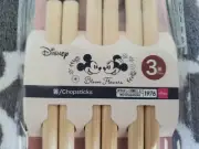 Disney Mickey Minnie Mouse Bamboo Chopsticks 3 pairs Official Licensed Product