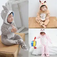 在飛比找momo購物網優惠-【baby童衣】水晶絨動物造型連身服 64004(共3色)