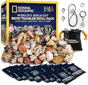 Blue Marble National Geographic Rock Tumbler Refill Kit - 2.26 kg Mix of Rocks for Tumbling and Rough Gemstones - Rock Tumbler Supplies Include Rock Tumbler Grit and Polish Refill & Unpolished Rocks