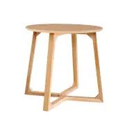 Kings Coffee Table Round Side Tables Nightstand Bedside Furniture Wooden Beige