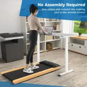 CostwayUnder Desk Treadmill with Remote/APP Control and LED Display Solid Wood Edge Banding