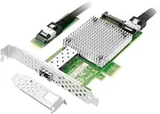 Vogzone M.2 to 10GbE SFP+ NIC, Single SFP+ Port with Intel 82599 chip, M.2 + M Key + SFF-8087 with 35cm(13.7in) Cable, 10 Gigabit Network Card for Windows, Linux, UEFI