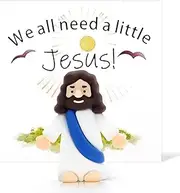 KAZIPA Mini Jesus Figures, Little Jesus Figurines in Bulk, Baby Jesus, Jesus Loves You, Pocket Jesus, Easter Eggs - Tiny Mini Jesus Figurines Collection,(Blue)