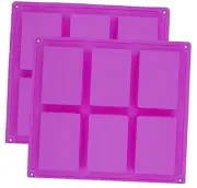 2-Pack Rectangle Molten Chocolate Lava Cake Silicone Mold Trays - Candy Melt,