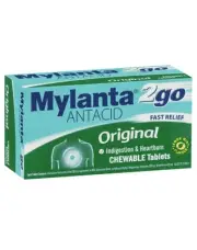Mylanta 2Go Antacid Original 100 Chewable Tablets Indigestion Heartburn