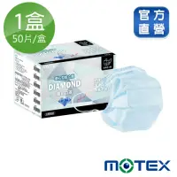 在飛比找momo購物網優惠-【MOTEX 摩戴舒】鑽石型口罩 大包裝 50片(藍色)