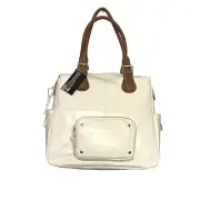 Hollywood Intuition by Jaye Hersh Large White Faux Leather Shoulder Bag NWT