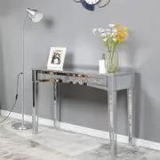 Fin Crystal Mirrored Console Table Entryway/Hallway Silver Bedroom Desk Sofa Tables