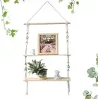 Macrame Wall Hanging Shelf - Boho Indoor Hanging Shelves for Wall - Decorative