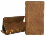Genuine Full Leather Case For Apple iPhone 13 Wallet Vintage Cover Book Luxury
