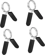 GOOHOCHY 4Pcs Spring Clip Collars for Dumbbell and Barbell Durable Barbell Spring Clip Clamp for Powerlifting Cross Fit Weightlifting Gym Use