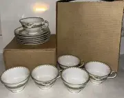 LOT SIX NIB Meito Dexter Cup & Saucer Sets Ivory China Occupied Japan (11206)