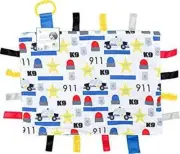 The Learning Lovey Police Baby Tag Security Blanket Sensory Toy
