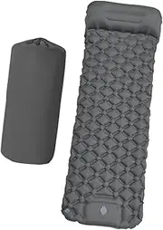 Aymzbd Inflatable Sleeping Mat Camping Sleeping Pad Built in Pump Sleeping Mattress for Hiking, Gray