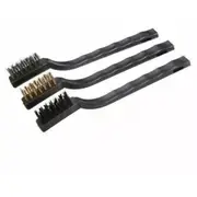 3x Set Stainless Steel Nylon Scrub Brushes Mini Wire Brush Brass