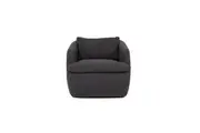 Raimon Furniture Nevaeh Textured Fabric Swivel Occasional Armchair Accent Lounge Chair Dark Grey