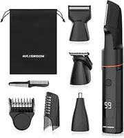 MAXGROOM Manscape Body Hair Trimmer for Men, Waterproof Pubic, Groin & Ball Shaver, No-Nick Mens Grooming Kit with LED Display, Type-C USB Rechargeable, Guide Comb & Travel Lock