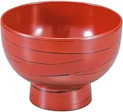 [A] Kawawada Bowl, Uzu Negoro Vermilion, 4.3 inches (4.3 cm), Soup Bowl [5.1 x 3.5 inches (13 x 9 cm) (570cc)]