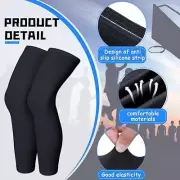 4 Pairs Kids Compression Arm & Leg Black Sleeves Polyester For Basketball Large