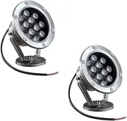 2 Pack LED Underwater Light - 360° Adjustable Angle 12V Pond Light, IP68 Waterproof Color Changing Spot Light Landscape Lighting Suitable for Swimming Pools, Fountains, Aquariums (Color : White, Siz